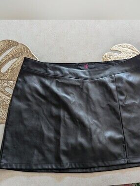 No Boundaries Black Faux Leather Mini Skirt